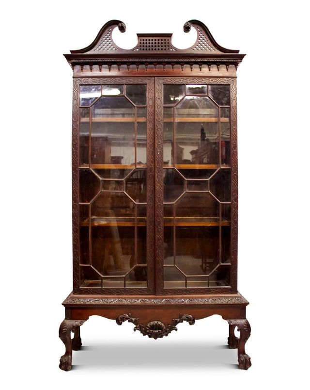 Mahogany display deals cabinet